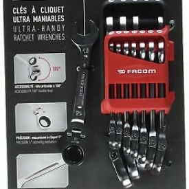 JEU DE 12 CLES A CLIQUET FLEX OUTIL FACOM 467BF.JP12