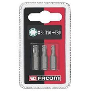 LOT DE 3 EMBOUTS 25MM T20-30 OUTIL FACOM EX12.J3